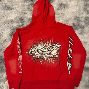 Hellstar Records Red Flames Hoodie Men’s Size Large